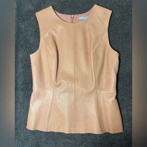 Antonio Melani Tan Leather Sleeveless Top